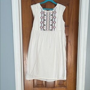 Embroidered White Kids Dress